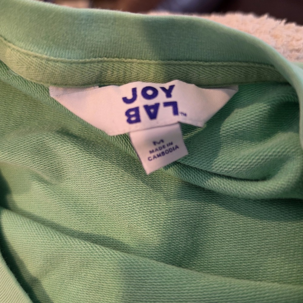 JoyLab Mint Green French Terry Oversized Sweatshirt Pullover Medium Flaw - Picture 2 of 7